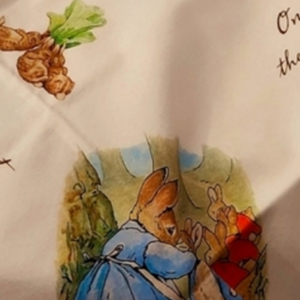 NEW Beatrix Potter Garden tablecloth Cotton Peter Rabbit handmade - Picture 6 of 12